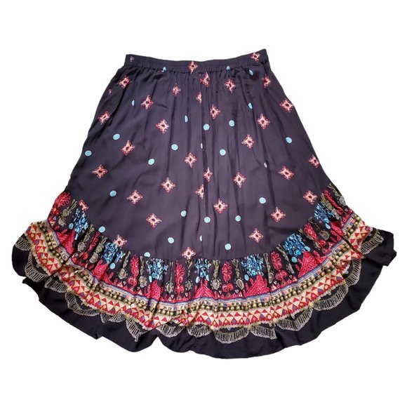 The Pyramid Collection Boho Waterfall High Low Cottagecore Skirt - 1X - Picture 2 of 7
